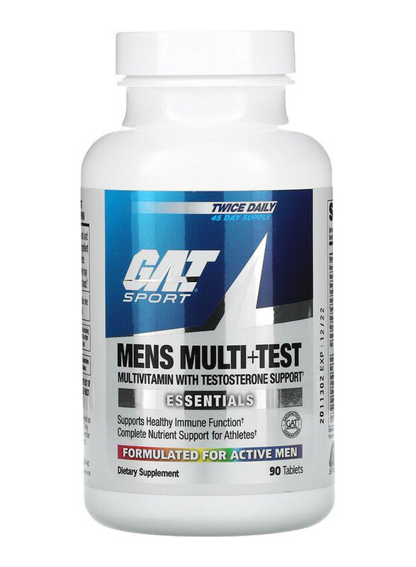 Gat Sport Men's Multi+Test Multivitamin with Testosterone Support Essentials Dietary Supplement, 90 Tablets, Unflavoured
Gat Sport Men's Multi+Test Multivitamin with Testosterone Support Essentials Dietary Supplement, 90 Tablets, Unflavoured
