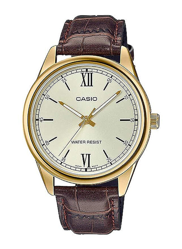 Casio Analog Quartz Watch for Men with Leather Band, Water Resistant, MTP-V005GL-9BUDF, Brown-Gold
Casio Analog Quartz Watch for Men with Leather Band, Water Resistant, MTP-V005GL-9BUDF, Brown-Gold