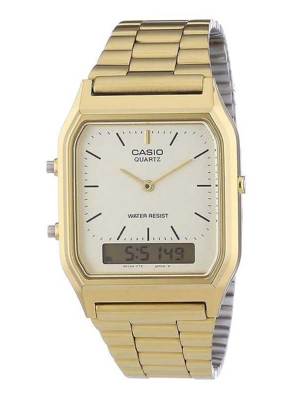 Casio Vintage Collection Analog/Digital Watch Unisex with Stainless Steel Band, Water Resistant, AQ-230GA-9DMQD, Gold
Casio Vintage Collection Analog/Digital Watch Unisex with Stainless Steel Band, Water Resistant, AQ-230GA-9DMQD, Gold