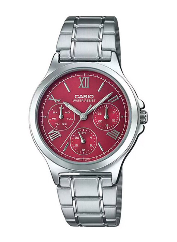 Casio Enticer Analog Watch for Women with Stainless Steel Band and Water Resistant, LTP-V300D-4A2UDF, Silver-Red
Casio Enticer Analog Watch for Women with Stainless Steel Band and Water Resistant, LTP-V300D-4A2UDF, Silver-Red