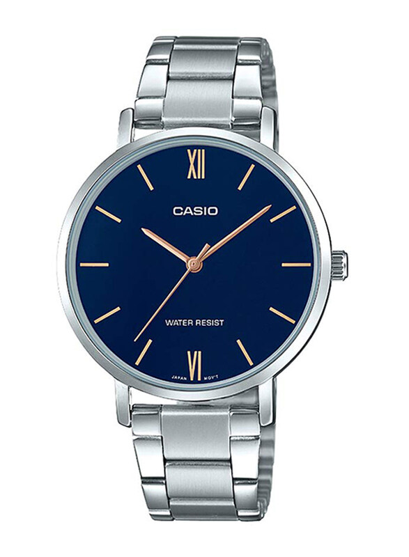 Casio Analog Quartz Watch for Women with Stainless Steel Band, Water Resistant, LTP-VT01D-2BUDF, Silver-Blue
Casio Analog Quartz Watch for Women with Stainless Steel Band, Water Resistant, LTP-VT01D-2BUDF, Silver-Blue