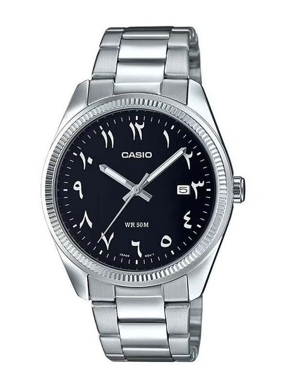 Casio Analog Arabic Dial Quartz Watch for Men with Stainless Steel Band, Water Resistant, MTP-1302D-1B3VDF, Silver-Black
Casio Analog Arabic Dial Quartz Watch for Men with Stainless Steel Band, Water Resistant, MTP-1302D-1B3VDF, Silver-Black