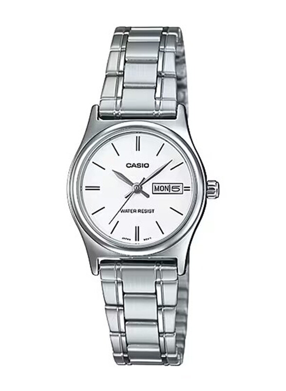 Casio Standard Analog Watch for Women with Stainless Steel Band and Water Resistant, LTP-V006D-7B2UDF, Silver-White
Casio Standard Analog Watch for Women with Stainless Steel Band and Water Resistant, LTP-V006D-7B2UDF, Silver-White
