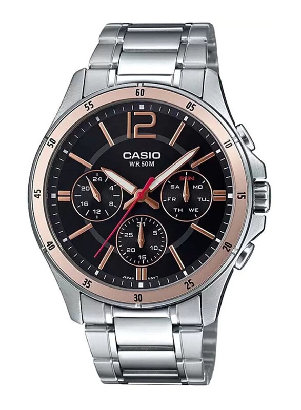 Casio Enticer Analog Wrist Watch for Men with Stainless Steel Band, Water Resistant and Chronograph, Silver-Black
Casio Enticer Analog Wrist Watch for Men with Stainless Steel Band, Water Resistant and Chronograph, Silver-Black