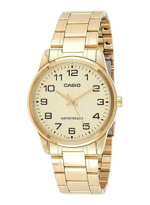 Casio Analog Watch for Men with Stainless Steel Band, Water Resistant, MTP-V001G-9BUDF, Gold
Casio Analog Watch for Men with Stainless Steel Band, Water Resistant, MTP-V001G-9BUDF, Gold