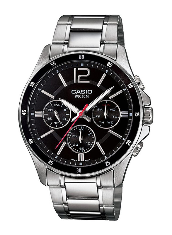 Casio Analog Watch for Men with Stainless Steel Band, Water Resistant, MTP-1374D-1AVDF, Silver-Black
Casio Analog Watch for Men with Stainless Steel Band, Water Resistant, MTP-1374D-1AVDF, Silver-Black