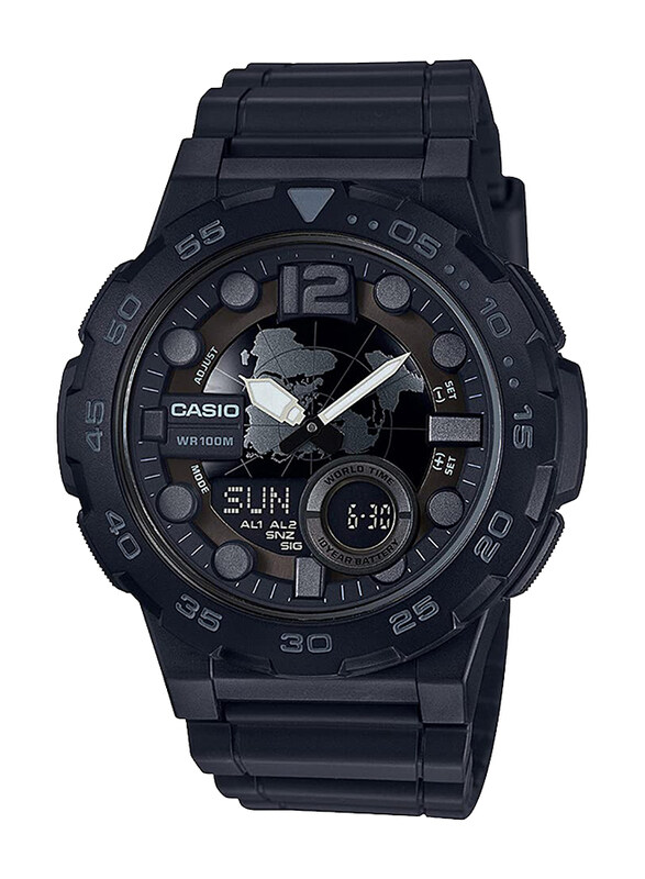 Casio Youth Series Analog + Digital Watch for Men with Resin Band, Water Resistance, AEQ-100W-1BVDF, Black
Casio Youth Series Analog + Digital Watch for Men with Resin Band, Water Resistance, AEQ-100W-1BVDF, Black