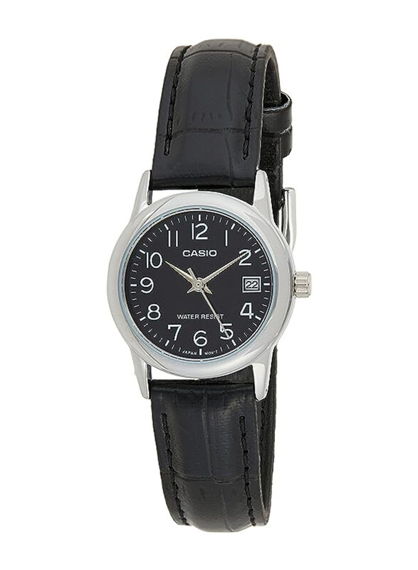 Casio Analog Watch for Women with Leather Band & Date Display, Water Resistant, LTP-V002L-1BUDF, Black
Casio Analog Watch for Women with Leather Band & Date Display, Water Resistant, LTP-V002L-1BUDF, Black