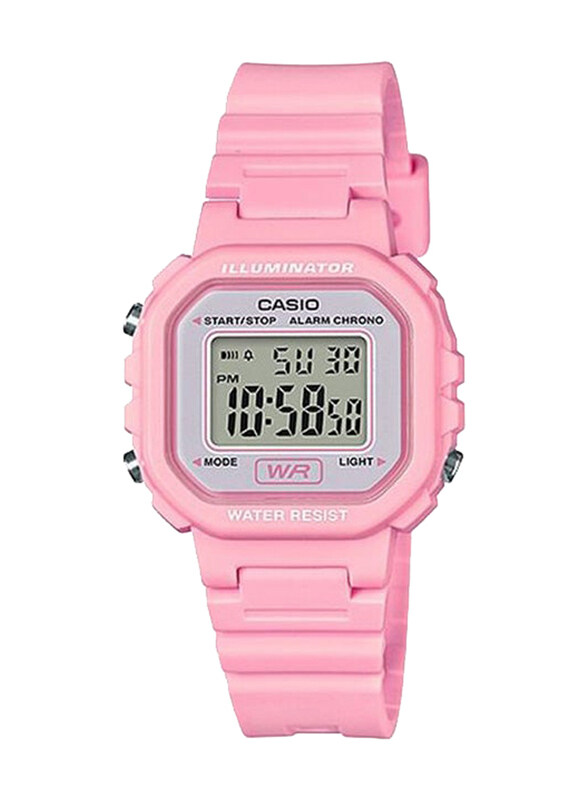 Casio Digital Watch for Women with Resin Band, Water Resistant, LA-20WH-4A1DF, Pink-Grey
Casio Digital Watch for Women with Resin Band, Water Resistant, LA-20WH-4A1DF, Pink-Grey