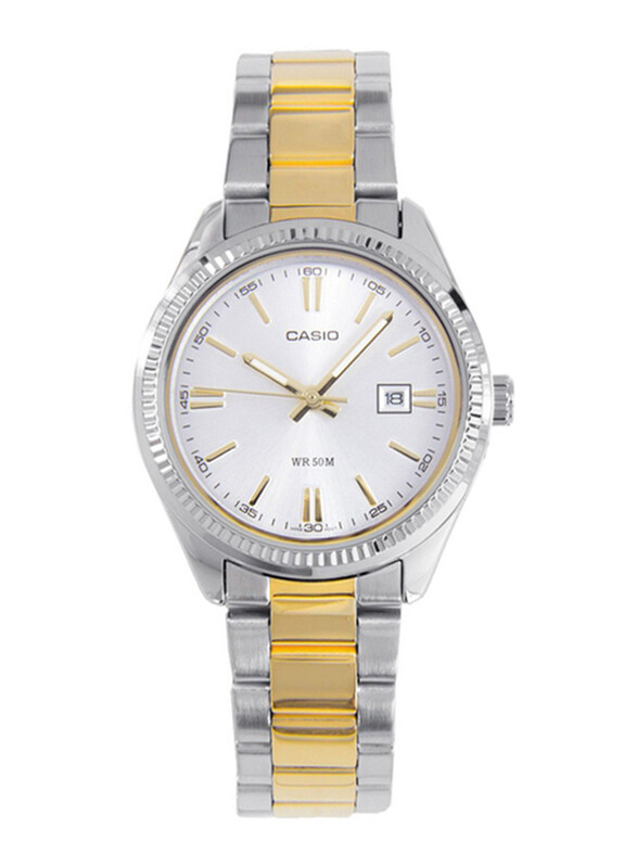 Casio Analog Watch for Women with Stainless Steel Band, Water Resistant, LTP-1302SG-7AVDF, Silver/Gold-White
Casio Analog Watch for Women with Stainless Steel Band, Water Resistant, LTP-1302SG-7AVDF, Silver/Gold-White
