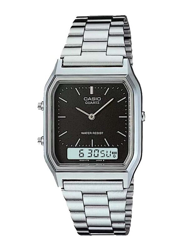 Casio Vintage Collection Analog/Digital Watch Unisex with Stainless Steel Band, Water Resistant, AQ-230A-1DMQD, Silver-Black
Casio Vintage Collection Analog/Digital Watch Unisex with Stainless Steel Band, Water Resistant, AQ-230A-1DMQD, Silver-Black