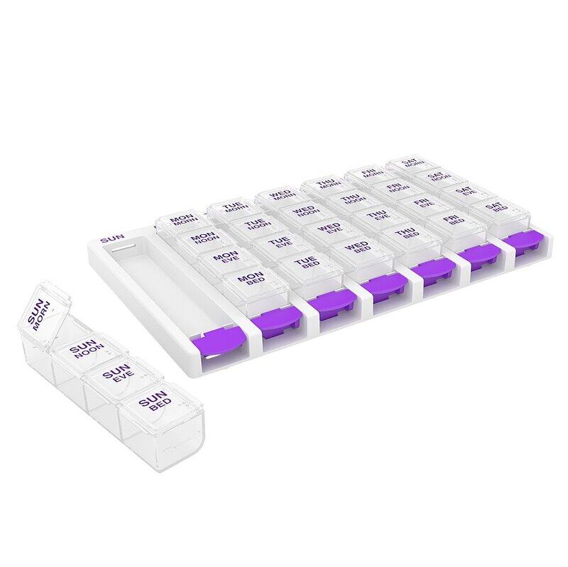 Ezy Dose Large Weekly (7 Day) 4 Times A Day Push Button Pill Organizer And Vitamin Planner, 67133, Clear
Ezy Dose Large Weekly (7 Day) 4 Times A Day Push Button Pill Organizer And Vitamin Planner, 67133, Clear
