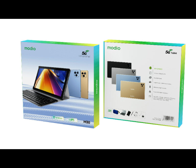 Modio M30 5G Android Tablet PC 10.1 Inch 8GB RAM 512GB ROM Dual Sim 8000mAh Wireless Keyboard and Portable Speaker
Modio M30 5G Android Tablet PC 10.1 Inch 8GB RAM 512GB ROM Dual Sim 8000mAh Wireless Keyboard and Portable Speaker