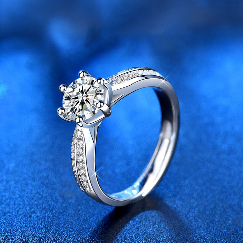 Moissanite Jewelry Collection Modern Princess Six Claw Moissanite CZ 925 Sterling Silver Adjustable Ring for Women, Silver, Free Size
Moissanite Jewelry Collection Modern Princess Six Claw Moissanite CZ 925 Sterling Silver Adjustable Ring for Women, Silver, Free Size