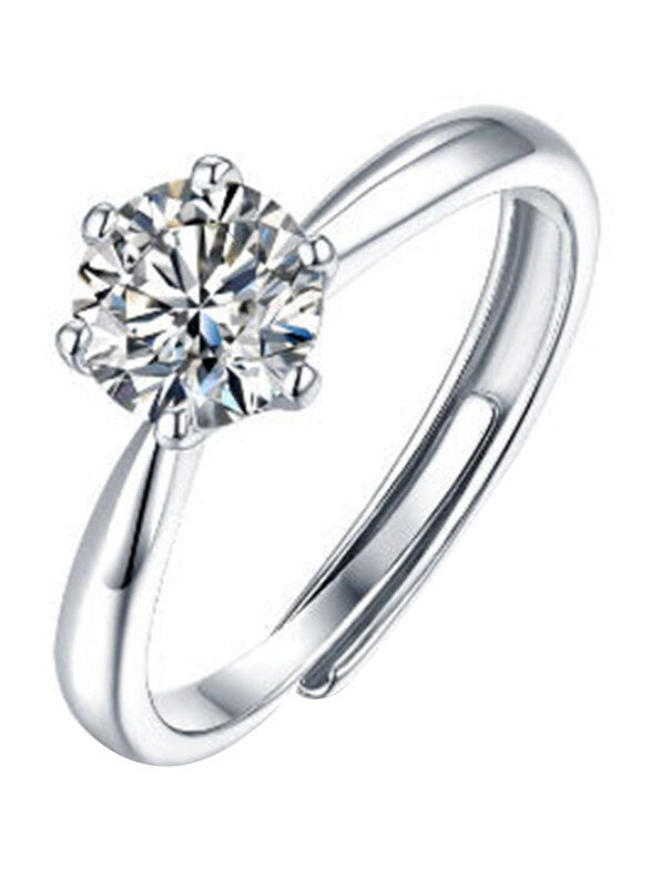 Moissanite Jewelry Collection Anniversary Six Claw Round 925 Sterling Silver Adjustable Ring for Women with Cubic Zirconia Stone, 1 Carat Silver, Free
Moissanite Jewelry Collection Anniversary Six Claw Round 925 Sterling Silver Adjustable Ring for Women with Cubic Zirconia Stone, 1 Carat Silver, Free