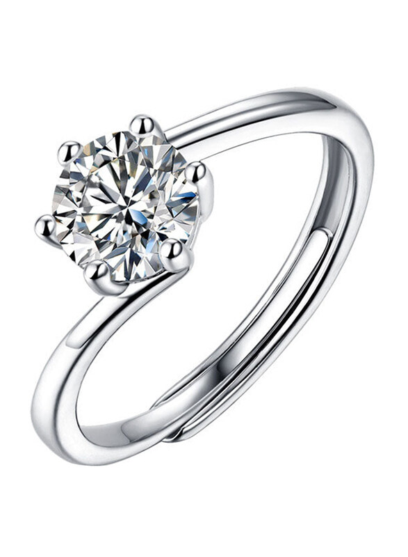 Moissanite Jewelry Collection Hot Stagger Six Claw Round Lines 925 Sterling Silver Adjustable Ring for Women with Cubic Zirconia Stone, 3 Carat Silver
Moissanite Jewelry Collection Hot Stagger Six Claw Round Lines 925 Sterling Silver Adjustable Ring for Women with Cubic Zirconia Stone, 3 Carat Silver