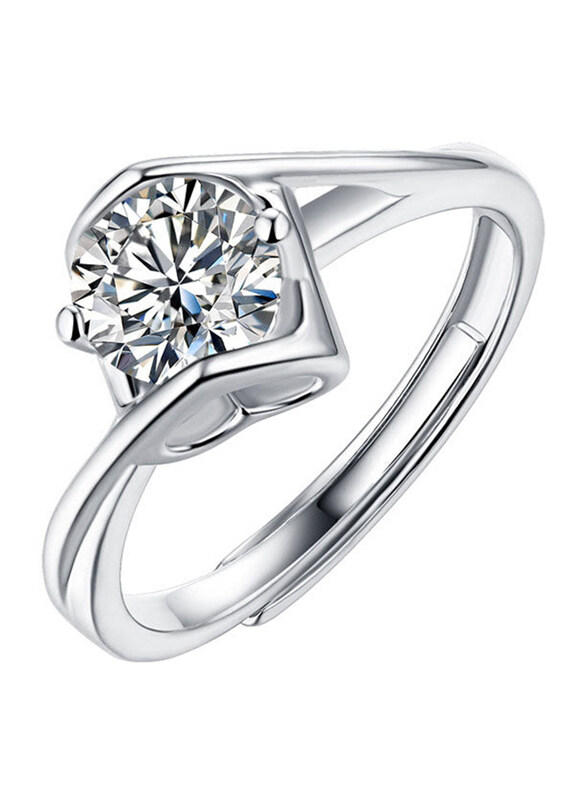 Moissanite Jewelry Collection Promise Twisted Geometry 925 Sterling Silver Adjustable Ring for Women with Cubic Zirconia Stone, 0.3 Carat Silver, Free
Moissanite Jewelry Collection Promise Twisted Geometry 925 Sterling Silver Adjustable Ring for Women with Cubic Zirconia Stone, 0.3 Carat Silver, Free