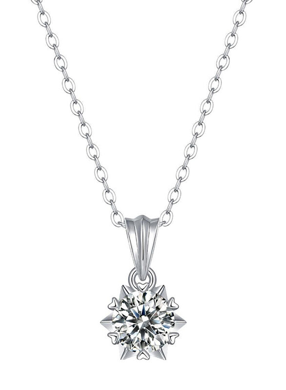 Moissanite Jewelry Collection Promise Snowflake Rolo Chain 925 Sterling Silver Necklace for Women with Cubic Zirconia Stone, Silver
Moissanite Jewelry Collection Promise Snowflake Rolo Chain 925 Sterling Silver Necklace for Women with Cubic Zirconia Stone, Silver
