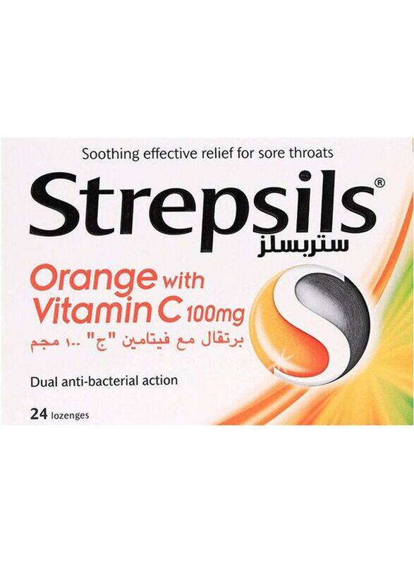 Strepsils Sore Throat Relief Lozenges in Orange Flavour with 100mg Vitamin C, 24 Lozenges
Strepsils Sore Throat Relief Lozenges in Orange Flavour with 100mg Vitamin C, 24 Lozenges