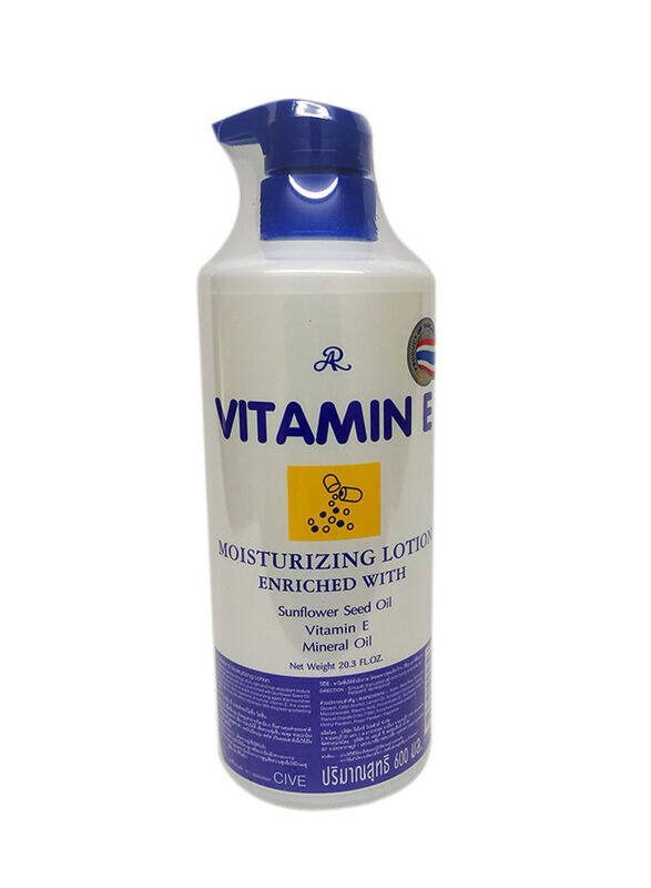 AR Vitamin E Moisturizing Lotion Enriched with Sunflower Seed Oil and Mineral Oil, 600ml
AR Vitamin E Moisturizing Lotion Enriched with Sunflower Seed Oil and Mineral Oil, 600ml
