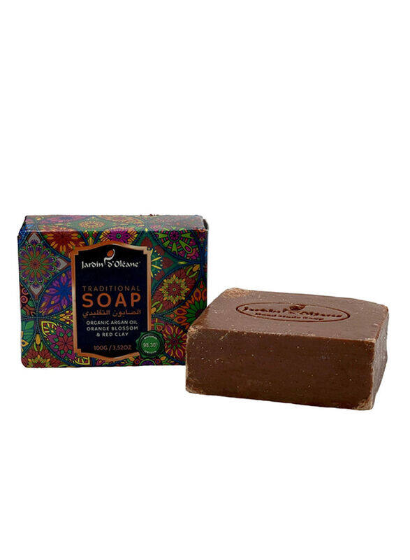 Jardin D Oleane Traditional Organic Argan Oil Orange Blossom & Red Clay Soap, 100g
Jardin D Oleane Traditional Organic Argan Oil Orange Blossom & Red Clay Soap, 100g