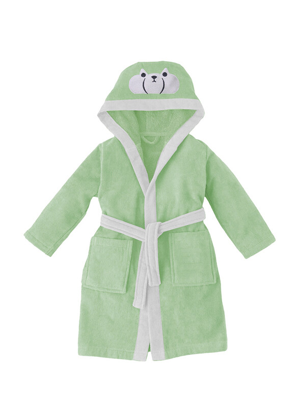 Cotton Home Polar Bear Embroidered Bathrobe for Kids with Hood and Tie Up Belight, 12-14 Years, Mint Green
Cotton Home Polar Bear Embroidered Bathrobe for Kids with Hood and Tie Up Belight, 12-14 Years, Mint Green