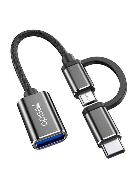 Yesido 2-in-1 Multiple Types OTG Super Fast Data Transmission Cable, USB 3.0 to Multiple Types for Smartphones/Tablets, Black
Yesido 2-in-1 Multiple Types OTG Super Fast Data Transmission Cable, USB 3.0 to Multiple Types for Smartphones/Tablets, Black