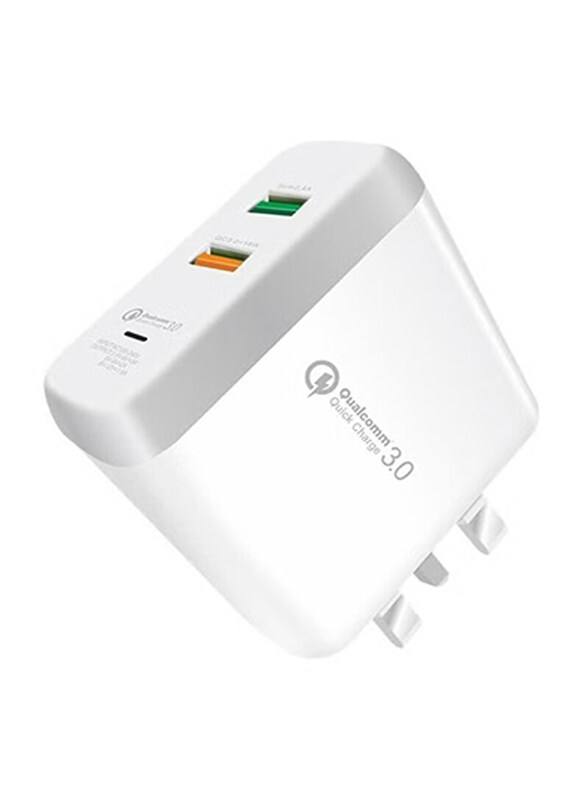 Jbq Qualcomm Quick Wall Charger, 3.0 with Dual USB 3.4A + 3.1A Output and Micro USB Cable, F-2USB-MICRO, White
Jbq Qualcomm Quick Wall Charger, 3.0 with Dual USB 3.4A + 3.1A Output and Micro USB Cable, F-2USB-MICRO, White