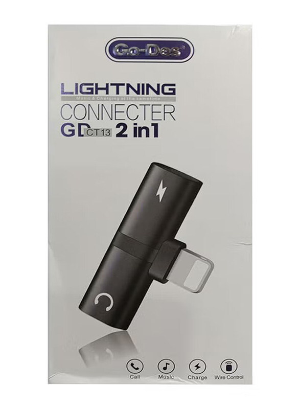 Go-Des One Size Lighting 2-in-1 Connector, Lightning Female to Lightning for Apple Devices, Black
Go-Des One Size Lighting 2-in-1 Connector, Lightning Female to Lightning for Apple Devices, Black