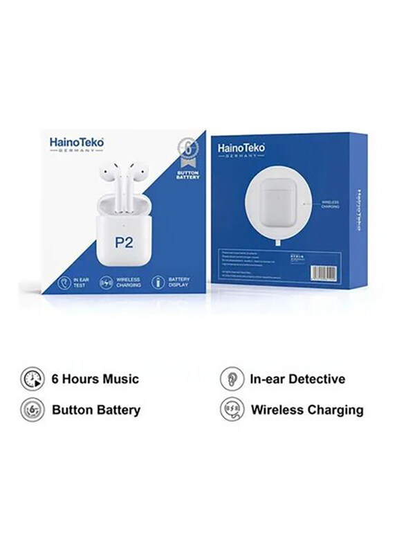 Haino Teko P2 Wireless In-Ear Earbuds with Mic, Wireless Charging Support, Bluetooth & Touch Control for iPhone X, White
Haino Teko P2 Wireless In-Ear Earbuds with Mic, Wireless Charging Support, Bluetooth & Touch Control for iPhone X, White