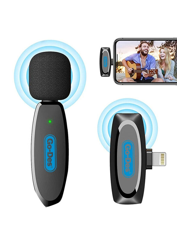 Go-Des Professional Portable Wireless Digital Microphone with Outdoor Mini Noise Cancelling Lapel Mic for iPhone, Black
Go-Des Professional Portable Wireless Digital Microphone with Outdoor Mini Noise Cancelling Lapel Mic for iPhone, Black