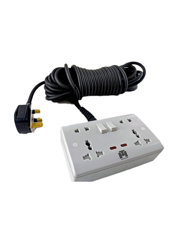 Hassan Universal Heavy Duty Extension, 13A with 10-Meter Power Cord, White/Black
Hassan Universal Heavy Duty Extension, 13A with 10-Meter Power Cord, White/Black