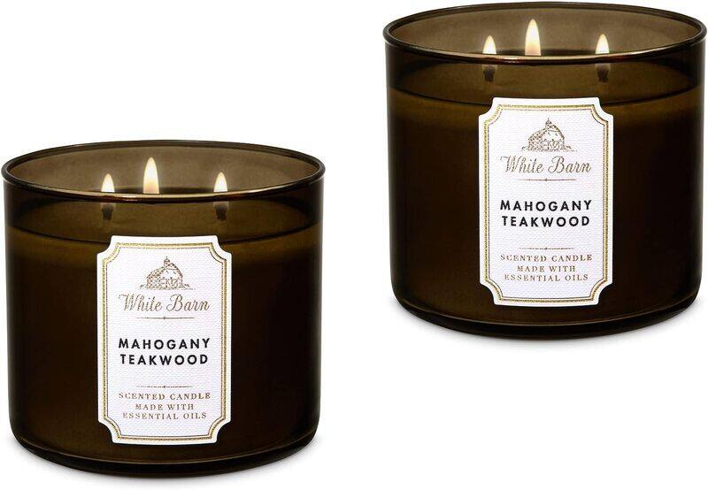 Bath & Body Works White Barn Mahogany Teakwood 3-Wick Scented Candle, 2 Pieces, Black
Bath & Body Works White Barn Mahogany Teakwood 3-Wick Scented Candle, 2 Pieces, Black