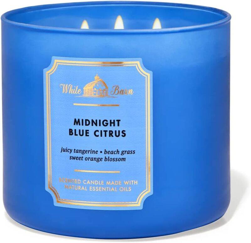 Bath & Body Works White Barn Midnight Blue Citrus 3-Wick Scented Candle, 14.5oz, Blue
Bath & Body Works White Barn Midnight Blue Citrus 3-Wick Scented Candle, 14.5oz, Blue