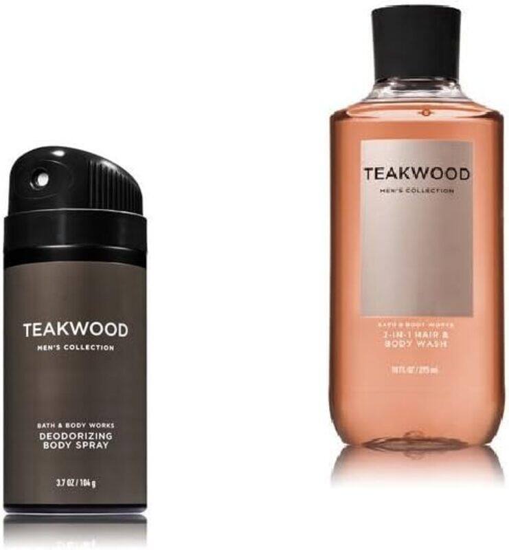 Bath & Body Works Teakwood Deodorizing Body Spray & 2-in-1 Hair and Body Wash Gift Set, 2 Pieces
Bath & Body Works Teakwood Deodorizing Body Spray & 2-in-1 Hair and Body Wash Gift Set, 2 Pieces