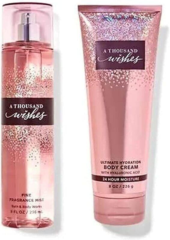 Bath & Body Works 2-Piece A Thousand Wishes Gift Set for Women, 236ml Fine Fragrance Mist, 226g Ultra Shea Body Cream
Bath & Body Works 2-Piece A Thousand Wishes Gift Set for Women, 236ml Fine Fragrance Mist, 226g Ultra Shea Body Cream