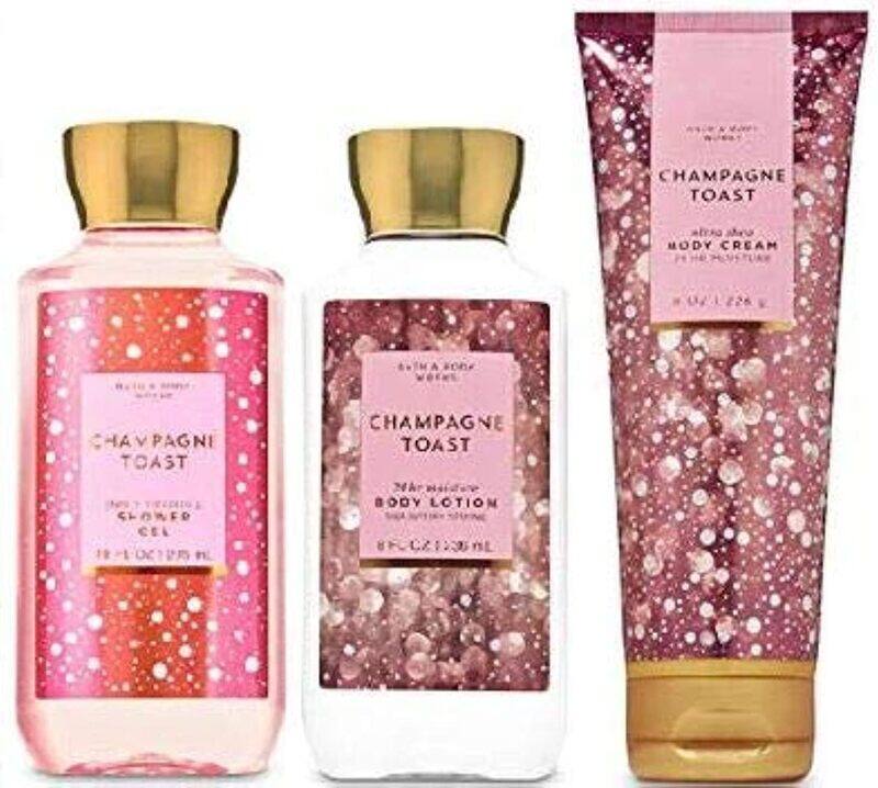 Bath & Body Works Champagne Toast Body Lotion Body Cream and Shower Gel Gift Set, 3 Pieces
Bath & Body Works Champagne Toast Body Lotion Body Cream and Shower Gel Gift Set, 3 Pieces