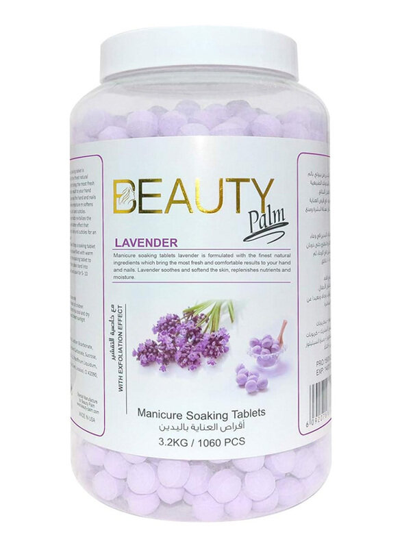 Beauty Palm Lavender Manicure Soaking Tablets with Exfoliating Effect, 1060-Pieces
Beauty Palm Lavender Manicure Soaking Tablets with Exfoliating Effect, 1060-Pieces