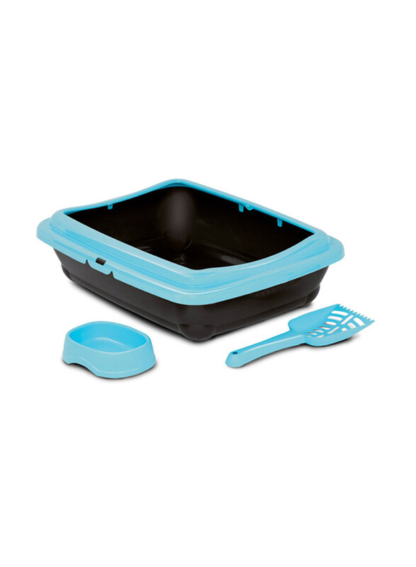 Bergamo Birba Cat Litter Tray with Rim Scoop & Bowl, 44 x 36 x 13cm, Black/Blue
Bergamo Birba Cat Litter Tray with Rim Scoop & Bowl, 44 x 36 x 13cm, Black/Blue