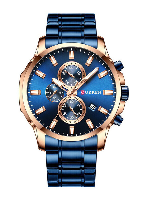 Curren Analog Watch for Men with Stainless Steel Band, Chronograph, J4338BL-KM, Blue
Curren Analog Watch for Men with Stainless Steel Band, Chronograph, J4338BL-KM, Blue