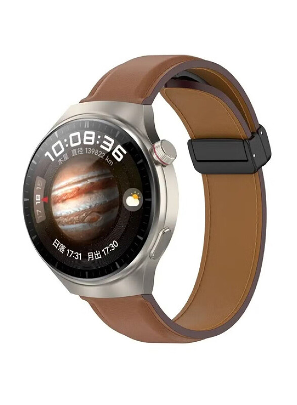 Perfii Genuine Cow Leather Watch Strap 22mm Folding Buckle Wristband For Huawei Watch 4 Pro/Huawei GT3 Pro 46mm, Brown
Perfii Genuine Cow Leather Watch Strap 22mm Folding Buckle Wristband For Huawei Watch 4 Pro/Huawei GT3 Pro 46mm, Brown