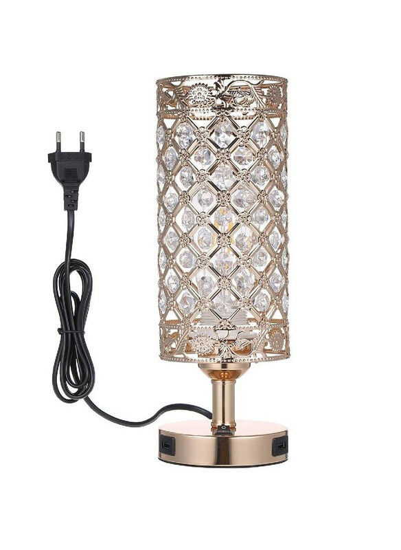 Generic Crystal Decorative Bedside Table Lamp Light with Dual USB Charge Ports, Clear
Generic Crystal Decorative Bedside Table Lamp Light with Dual USB Charge Ports, Clear