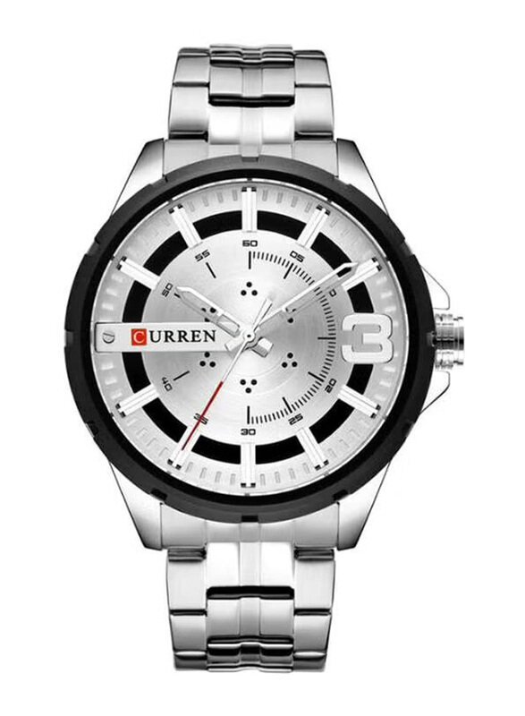 Curren Analog Watch for Men with Stainless Steel Band, Water Resistant and Chronograph, 8333, Silver/White
Curren Analog Watch for Men with Stainless Steel Band, Water Resistant and Chronograph, 8333, Silver/White