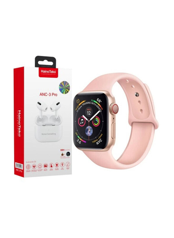 Haino Teko Germany 2 In 1 ANC-3 Pro Wireless/Bluetooth In-Ear Earphones with HW16 Smartwatch, White/Pink
Haino Teko Germany 2 In 1 ANC-3 Pro Wireless/Bluetooth In-Ear Earphones with HW16 Smartwatch, White/Pink