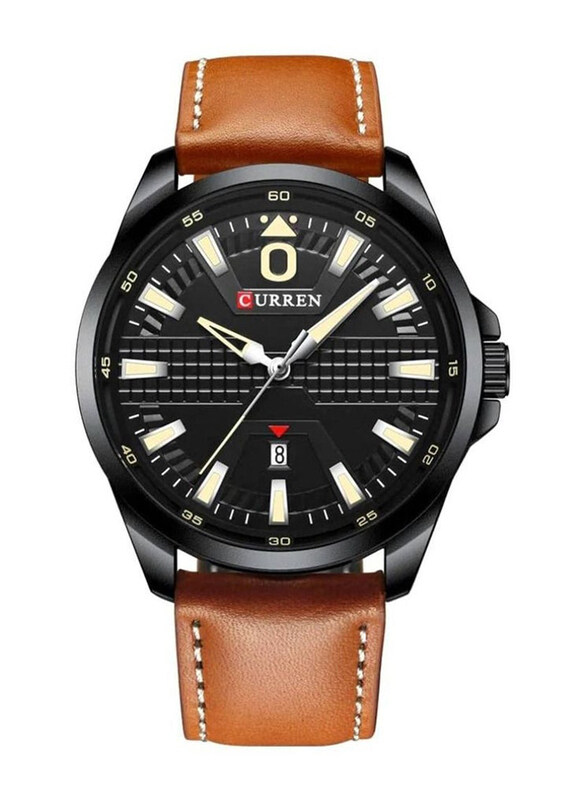 Curren Analog Watch for Men with Leather Band, Water Resistant, 8379, Brown-Black
Curren Analog Watch for Men with Leather Band, Water Resistant, 8379, Brown-Black