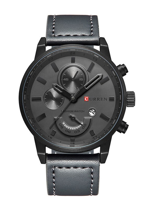 Curren Analog Watch for Men with Leather Band, Water Resistant and Chronograph, 8217, Dark Grey-Black
Curren Analog Watch for Men with Leather Band, Water Resistant and Chronograph, 8217, Dark Grey-Black