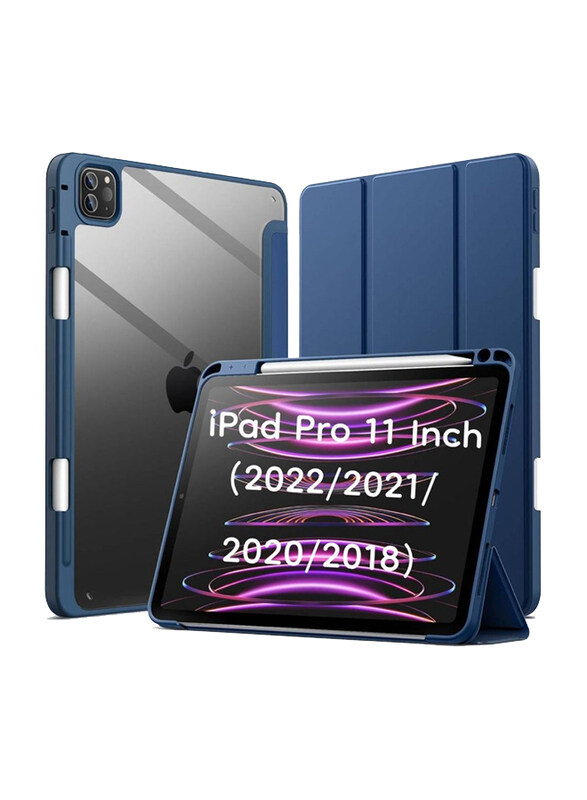 Hyx Apple iPad Pro 11 Inch (2022/2021/2020/2018) Clear Transparent Back Shell Slim Stand Tablet Flip Case Cover with Pencil Holder, Blue
Hyx Apple iPad Pro 11 Inch (2022/2021/2020/2018) Clear Transparent Back Shell Slim Stand Tablet Flip Case Cover with Pencil Holder, Blue