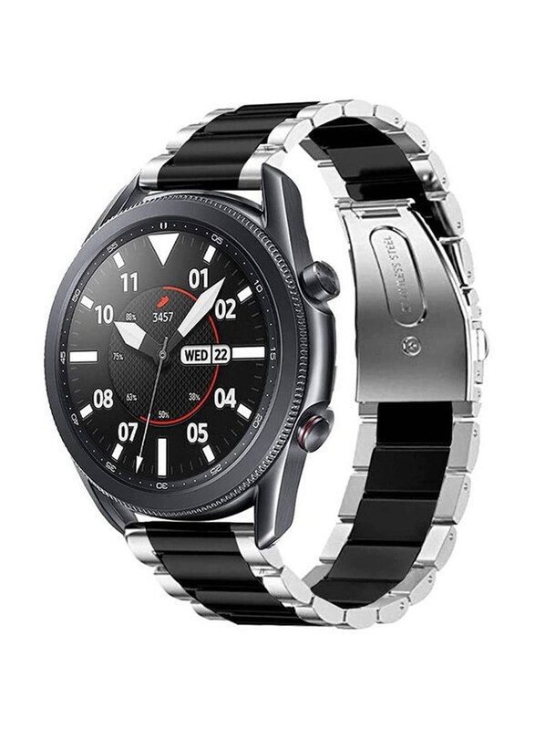 Generic Stainless Steel Strap Band for Samsung Watch 3 45mm/Watch 46mm/Gear S3 Frontier/Gear S3 Classic, Silver/Black
Generic Stainless Steel Strap Band for Samsung Watch 3 45mm/Watch 46mm/Gear S3 Frontier/Gear S3 Classic, Silver/Black