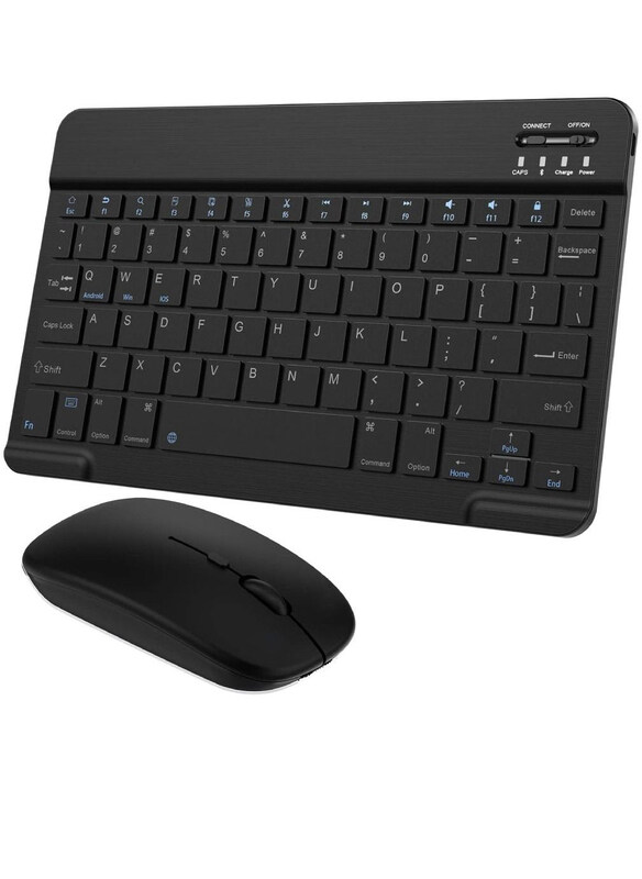 Gennext Rechargeable Portable Ultra-Slim Wireless English Keyboard & Mouse, Black
Gennext Rechargeable Portable Ultra-Slim Wireless English Keyboard & Mouse, Black