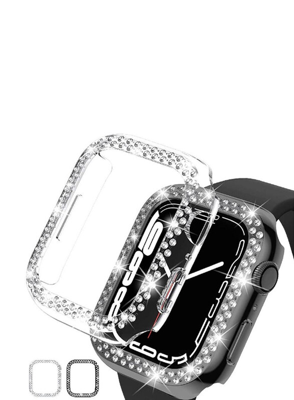Generic Protective PC Bling Cover Diamond Case Crystal Frame Women Case Cover For Apple iWatch Series 7 45mm, 2 Pieces, Clear/Black
Generic Protective PC Bling Cover Diamond Case Crystal Frame Women Case Cover For Apple iWatch Series 7 45mm, 2 Pieces, Clear/Black